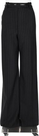 Tom Ford Wide-Leg Pinstripe Trousers with High Waist Detail