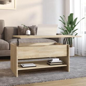 vidaXL Vidaxl - Mesa De Centro Madera Contrachapada Roble Sonoma 80x50x40 Cm