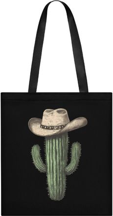 Generic Cactus Wearing Hat Womens Tote Casual Shopping Bag Lightweight Shoulder Bags Hobos Handbag for Work Travel Daily 35x40cm