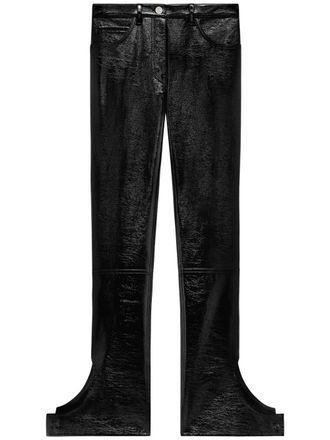 Courrèges Reversed Vinyl trousers - Black