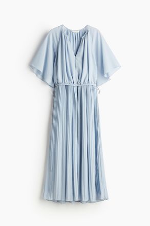 H&M MAMA Plissiertes Stillkleid - Hellblau