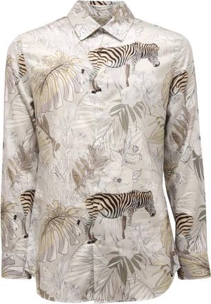 Etro Heren, Overhemden, Grijs, Maat: XL Katoen