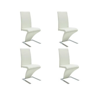 vidaXL Sillas De Comedor 4 Unidades Cuero Sint&eacute;tico Blanco Vidaxl