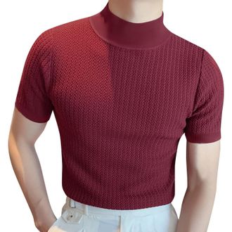 Generic Mens Turtleneck Jumper Black Chunky Long Sleeve Shirt Roll Neck Knitted Tops Basic High Neck T Shirts Lightweight Muscle Slim Fit Pure Skinny Sweater 