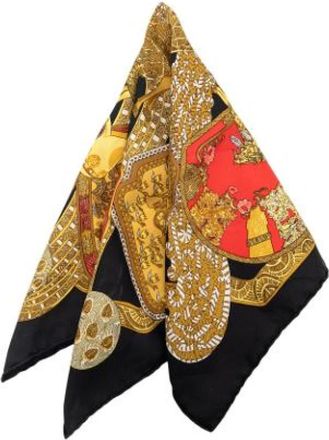 Herm&egrave;s Pre-owned Art des Steppes Zijden Zakdoek - Dames - Vintage Accessoires - Veelkleurig - ONE Size - Vintage