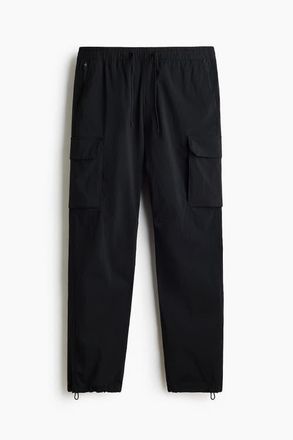 H&M Regular Fit Cargo Trousers in Black at Nordstrom, Size Xx-Large