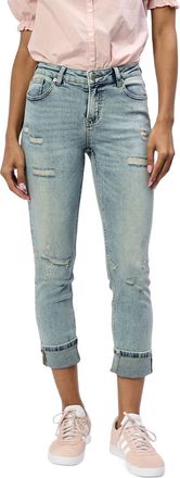 Dear John Denim Womens Blaire Mid-Rise Cuffed Hem Pants In Blue Ridge