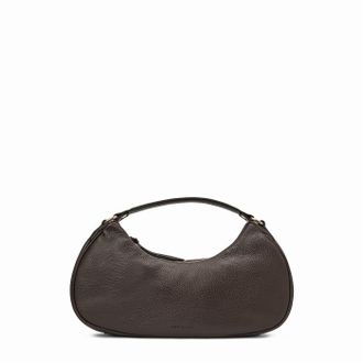 Aquatalia Womens Luna Crescent, Espresso Pebbled, M, Luna Crescent