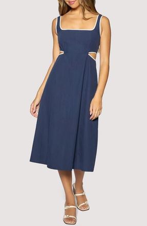 Lost + Wander Coastal Riviera Cotton Midi Dress in Navy at Nordstrom, Size Medium