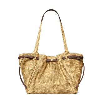 Tory Burch Romy Woven Tote - female - Tory Burch - Shopping Bags - Beige - ONE SIZE - Bags