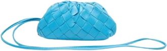 Bottega Veneta Pre-owned Clutches, female, Blue, Size: ONE SIZE Pre-owned Leather Crossbody Bag
