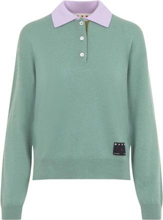 Marni Sweater Polo Neck - Dames - Cashmere truien - Groen - XS - Kasjmier - Truien & Vesten