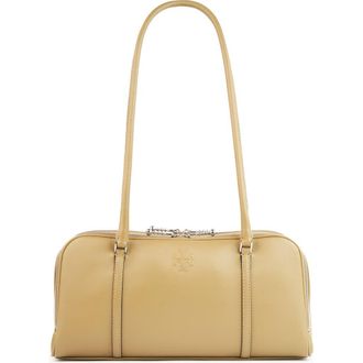Tory Burch Small Marshmallow Leather Satchel in Coconut Shell /Classic Brown at Nordstrom