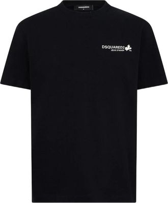 Dsquared2 Logo Print T-Shirt - Heren - T-shirts - Zwart - 2XL - Katoen - Tops