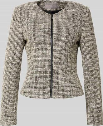 Christian Berg Regular Fit Jacquard-Blazer mit Rundhalsausschnitt in Camel, Größe 34