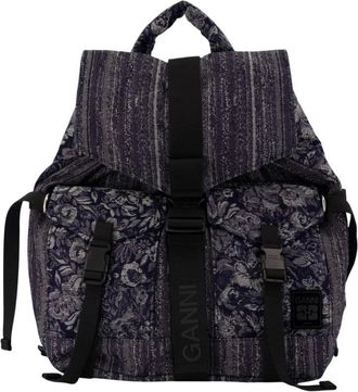 Ganni Mochila Re-Tech Patchwork - Bags - Mujer - Azul - ONE SIZE