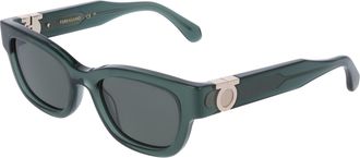 Ferragamo Green Square Ladies Sunglasses SF2067S 317 52