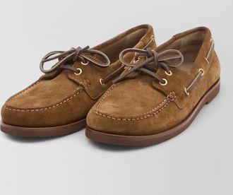 Gianvito Rossi vand&eacute;e suede boat moccasins loafer