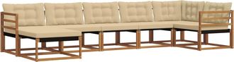 vidaXL Conjunto De Sof&aacute;s De Exterior 7 Uds. Natural Y Beige Vidaxl
