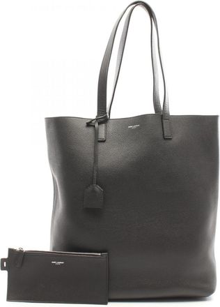 Saint Laurent Black Leather Handbag Pouch Tote Bag (Pre-Owned)