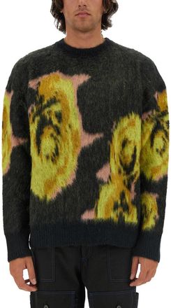 Msgm Underground Pixelled Roses Jersey-Uomo