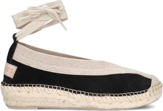 Shabbies Amsterdam Zwarte Espadrilles met 4cm Hak - Dames - Espadrilles - Zwart - 37 EU - Jute - Schoenen