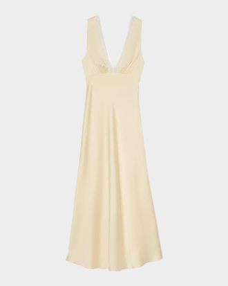 Sandro Noelle Lace-Trim Maxi Dress