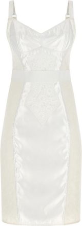 Dolce & Gabbana White Sweet Heart Neck Midi Dress