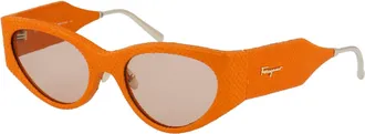 Ferragamo Womens Sunglasses Sf950sl Orange Leather