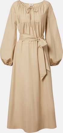 Vince Belted cotton poplin midi dress