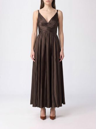Zimmermann Abito da sera midi in seta con scollo a V e spalle scoperte