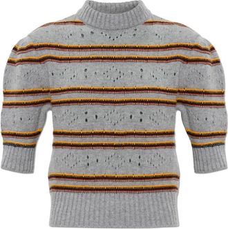 Marni Truien & Vesten, Dames, Grijs, S, Kasjmier, Cashmere Top met korte mouwen