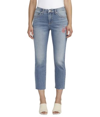 Jag Jeans JAG Womens Ruby Mid Rise Straight Cropped Jeans, Olympus Blue, 2