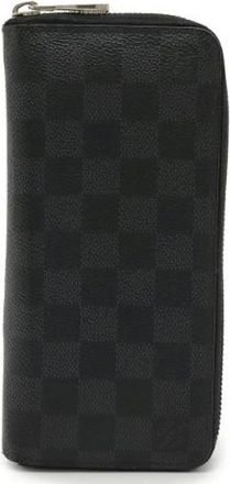 Louis Vuitton Pre-owned Wallets, male, Black, Size: ONE SIZE Pre-owned Zippy Wallet Vertical Damier Graphite Long Wallet