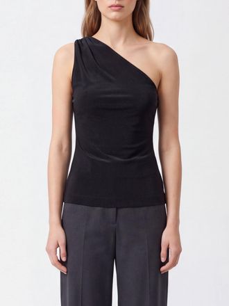 Norma Kamali Top monospalla slim fit in jersey con scollatura asimmetrica