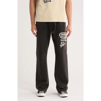 Honor The Gift Not Allowed Graphic Cotton Fleece Pants in Black at Nordstrom, Size Xx-Large