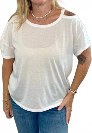 Chaser Shoulder Cut-Out Tee In White