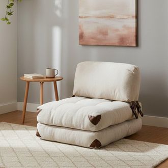 Dmora Sill&oacute;n Surigae, Sillita Con Brazos, Soporta 130 Kg, Estructura Crema, 80x60x70h Cm Blanco Crema