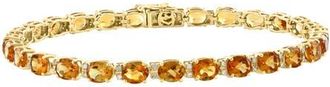 Effy 14K Yellow Gold Diamond Graduated Citrine Bracelet in 14K Gold at Nordstrom, Size 7.5