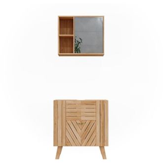 Vicco Conjunto De Muebles De Ba&ntilde;o Lucie, Bamb&uacute;, 2 Partes, Vicco