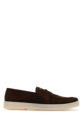 Prada Dark Brown Suede Loafers
