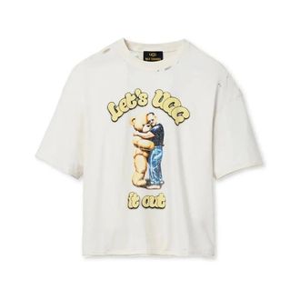 UGG Hug It T-shirt - Heren - Tops - Beige - Maat: L Katoen