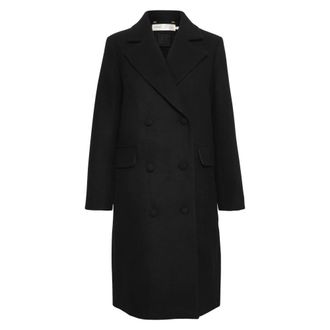 Inwear Jassen, Dames, Zwart, M, Wol, Clic Zwarte Wollen Jas