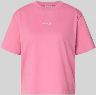 Tom Tailor Denim Boxy Fit T-Shirt aus reiner Baumwolle in Pink, Gr&ouml;&szlig;e XS