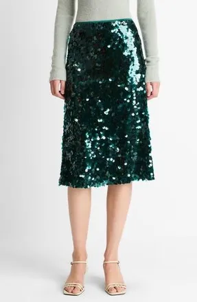 Vince Paillettes Sequin Skirt in Juniper at Nordstrom Rack, Size 6