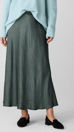 Eileen Fisher Crinkle Satin Bias Skirt in Everglade at Nordstrom Rack, Size Xx-Small