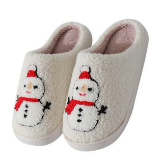 Generic Slipper Socks Women,Christmas Slippers for Women Men UK Fashion Unisex Fluffy Slipper Autumn Indoor Cozy Non-Slip Thick Sole Heart Reindeer Cookie Man