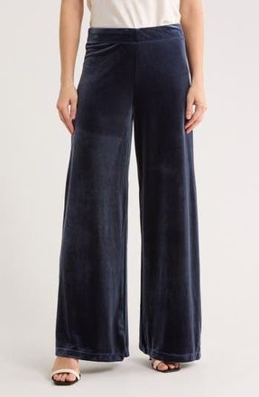 Max Studio Velvet Wide Leg Pants in Sapphire at Nordstrom Rack, Size Medium