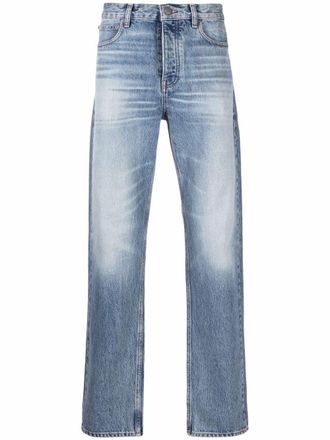 Frame Denim washed straight-leg jeans - men - Cotton - 29 - Blue