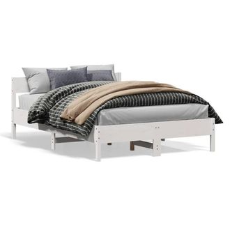 Berkfield Home Bed Frame without Mattress White 135x190 cm Double Solid Wood Pine